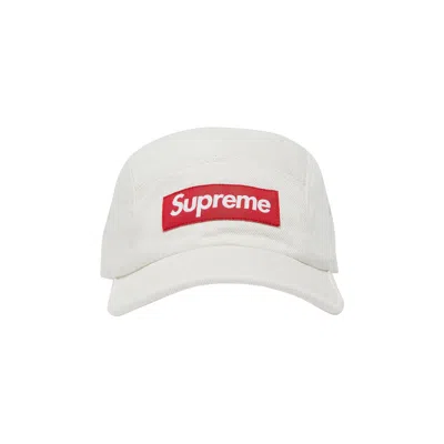Pre-owned Supreme Denim Camp Cap 'natural' In Cream