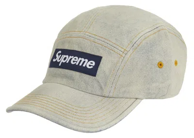 Pre-owned Supreme Denim Camp Cap (ss23) In Dirty Indigo