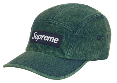 Pre-owned Supreme Denim Camp Cap (ss23) In Overdyed Green