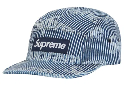 Pre-owned Supreme Denim Camp Cap Ss24 In Stripe