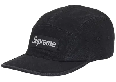 Pre-owned Supreme Denim Camp Cap (ss25) In Black