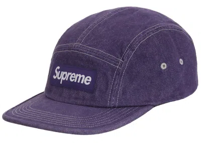 Pre-owned Supreme Denim Camp Cap (ss25) In Purple