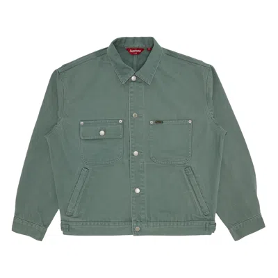 Pre-owned Supreme Denim Chore Trucker Jacket 'mint' In Green