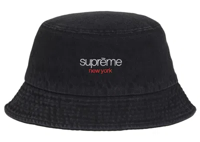 Pre-owned Supreme Denim Crusher Hat In Black