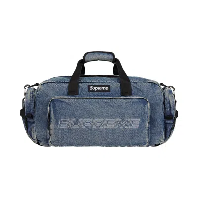 Pre-owned Supreme Denim Duffle Bag 'washed Indigo' | Blue | Men's Size Onesize