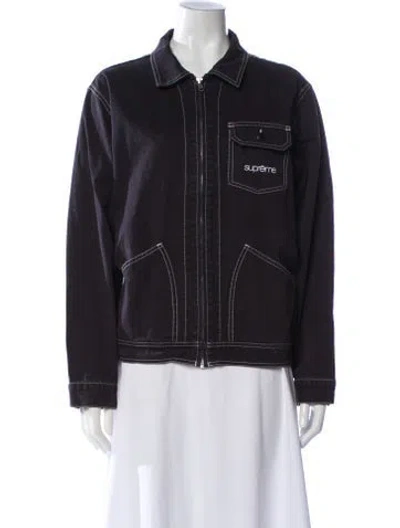Pre-owned Supreme Denim Jacket In Gray