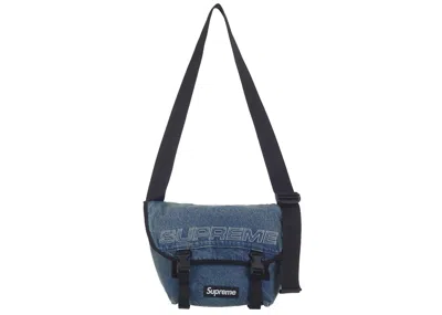 Pre-owned Supreme Denim Messenger Bag In Washed Indigo In Blue