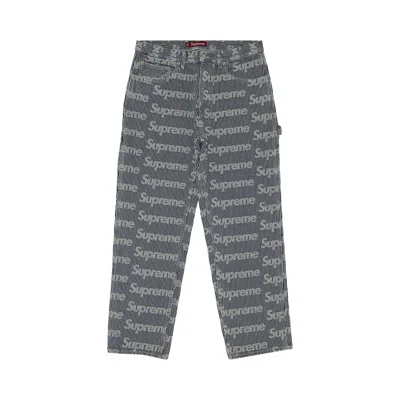 Pre-owned Supreme Denim Painter Pant 'stripe' In Blue