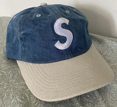Pre-owned Supreme Denim S Logo 2 Tone 6 Panel Hat