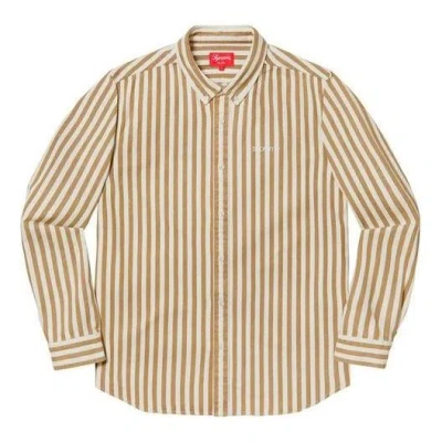 Supreme Denim Shirt 'tan Stripe' In Multi