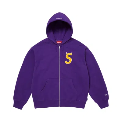 Pre-owned Supreme Devil S Logo Zip Up Hooded Sweatshirt 'purple' | Men's Size Xxl