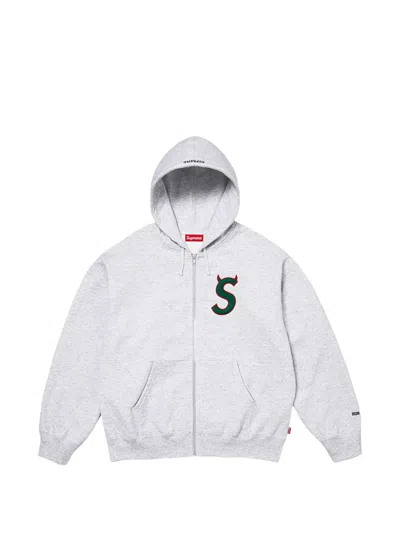 Supreme Devil S Zip-up Hoodie In Gray