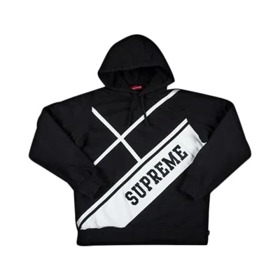 Pre-owned Supreme Diagonal Hooded Sweatshirt 'black'