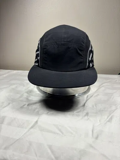 Pre-owned Supreme Diagonal Logo Side Panel Camp Cap In Black