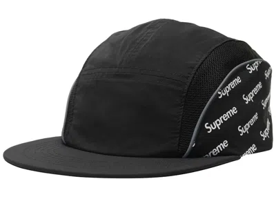 Pre-owned Supreme Diagonal Logo Side Panel Camp Cap In Black