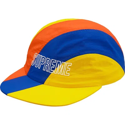 Pre-owned Supreme Diagonal Stripe Nylon Hat In Yellow