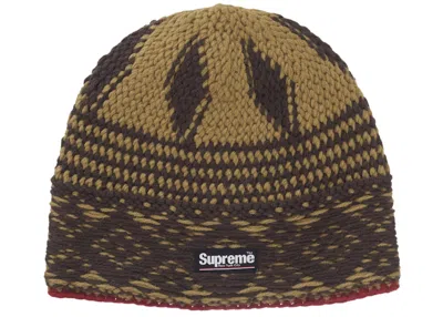 Pre-owned Supreme Diamond Beanie (fw25) In Brown