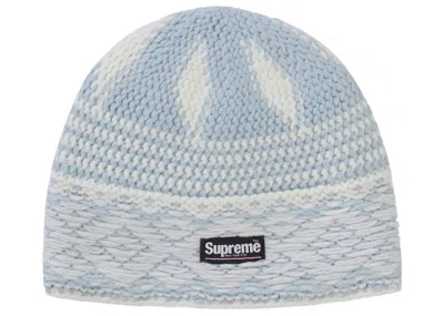 Pre-owned Supreme Diamond Beanie (fw25) In Light Blue