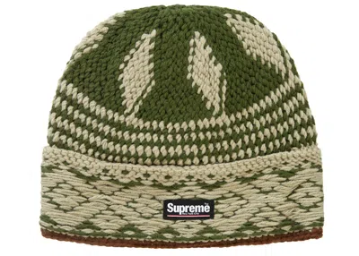 Pre-owned Supreme Diamond Beanie In Green