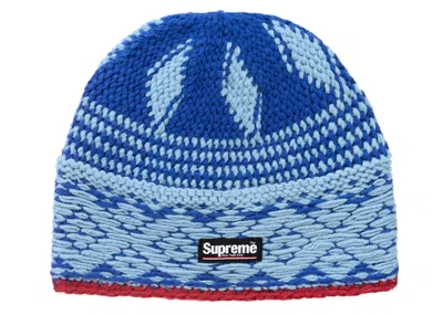 Pre-owned Supreme Diamond Beanie In Navy Blue