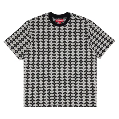 Pre-owned Supreme Diamond Jacquard Short-sleeve Top 'black' | Men's Size M