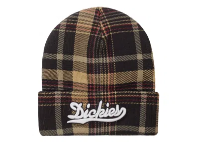 Pre-owned Supreme Dickies Beanie (fw23) Brown Plaid In Black Plaid