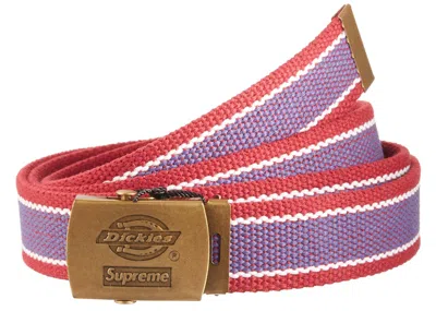Pre-owned Supreme Dickies Stripe Webbing Belt In Maroon In Burgundy