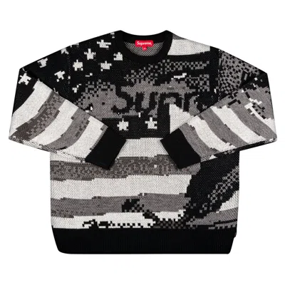 Pre-owned Supreme Digital Flag Sweater 'black'
