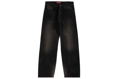 Pre-owned Supreme Distressed Loose Fit Selvedge Jean (ss24) Washed Black