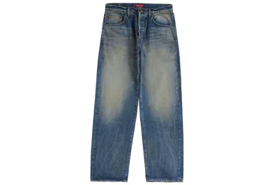 Pre-owned Supreme Distressed Loose Fit Selvedge Jean (ss24) Washed Indigo