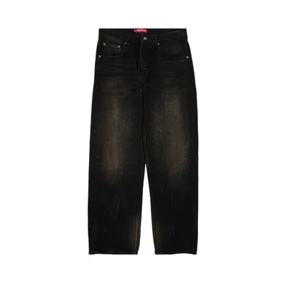 Pre-owned Supreme Distressed Loose Fit Selvedge Jean 'washed Black'