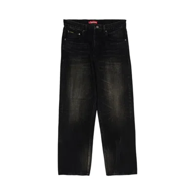 Pre-owned Supreme Distressed Loose Fit Selvedge Jean 'washed Black'