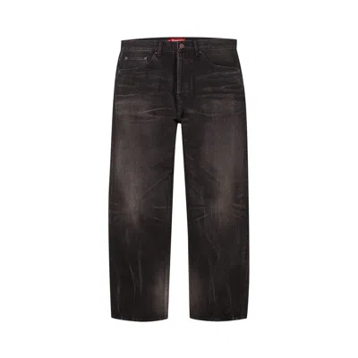 Pre-owned Supreme Distressed Loose Fit Selvedge Jean 'washed Black' | Men's Size 34