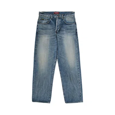 Pre-owned Supreme Distressed Loose Fit Selvedge Jean 'washed Indigo' In Blue