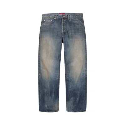 Pre-owned Supreme Distressed Loose Fit Selvedge Jean 'washed Indigo' | Blue | Men's Size 32