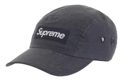 Pre-owned Supreme Distressed Ripstop Camp Cap In Black
