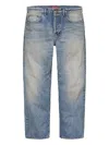 Supreme Distressed Washed Jeans In Blue