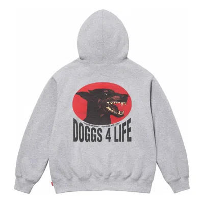 Supreme Doggs Hooded Sweatshirt 'red Purple' In Gray