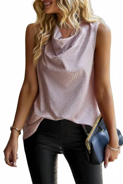 Supreme Dotted Leopard Cowl Neck Blouse In Rose In Purple