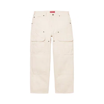 Pre-owned Supreme Double Knee Denim Utility Pant 'natural' | Cream | Men's Size 30 In White