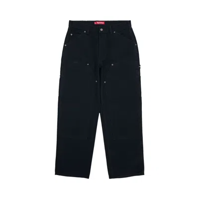 Pre-owned Supreme Double Knee Painter Pant 'black' In Multi-color