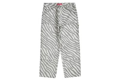 Pre-owned Supreme Double Knee Painter Pant (ss24) Zebra