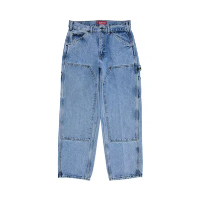 Pre-owned Supreme Double Knee Painter Pant 'washed Indigo' | Blue | Men's Size 32
