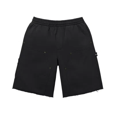 Pre-owned Supreme Double Knee Painter Sweatshort 'black' | Men's Size L