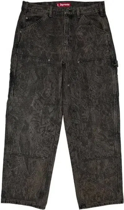 Pre-owned Supreme Double Knee Painters Pants In Black