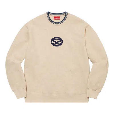 Pre-owned Supreme Double S Crewneck 'heather Oatmeal' | Tan | Men's Size L