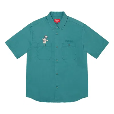 Pre-owned Supreme Doughboy Short-sleeve Work Shirt 'work Green' | Teal | Men's Size Xl