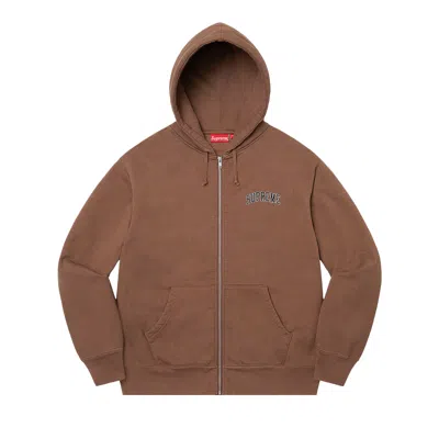 Pre-owned Supreme Doughboy Zip Up Hooded Sweatshirt 'brown'