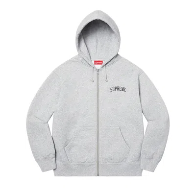 Pre-owned Supreme Doughboy Zip Up Hooded Sweatshirt 'heather Grey'