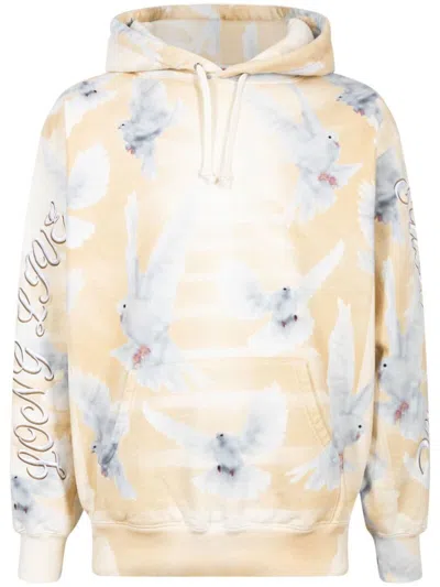Supreme Doves-print Hoodie In Neutrals